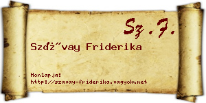 Szávay Friderika névjegykártya